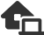 An house with a laptop icon